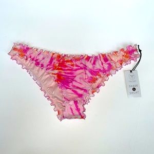 SHADE & SHORE ORANGE AND PINK TIE-DYED BIKINI BOTTOMS!!  NEW WITH TAGS!!